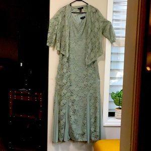 Formal Gown, size 12, sage green, mermaid style
